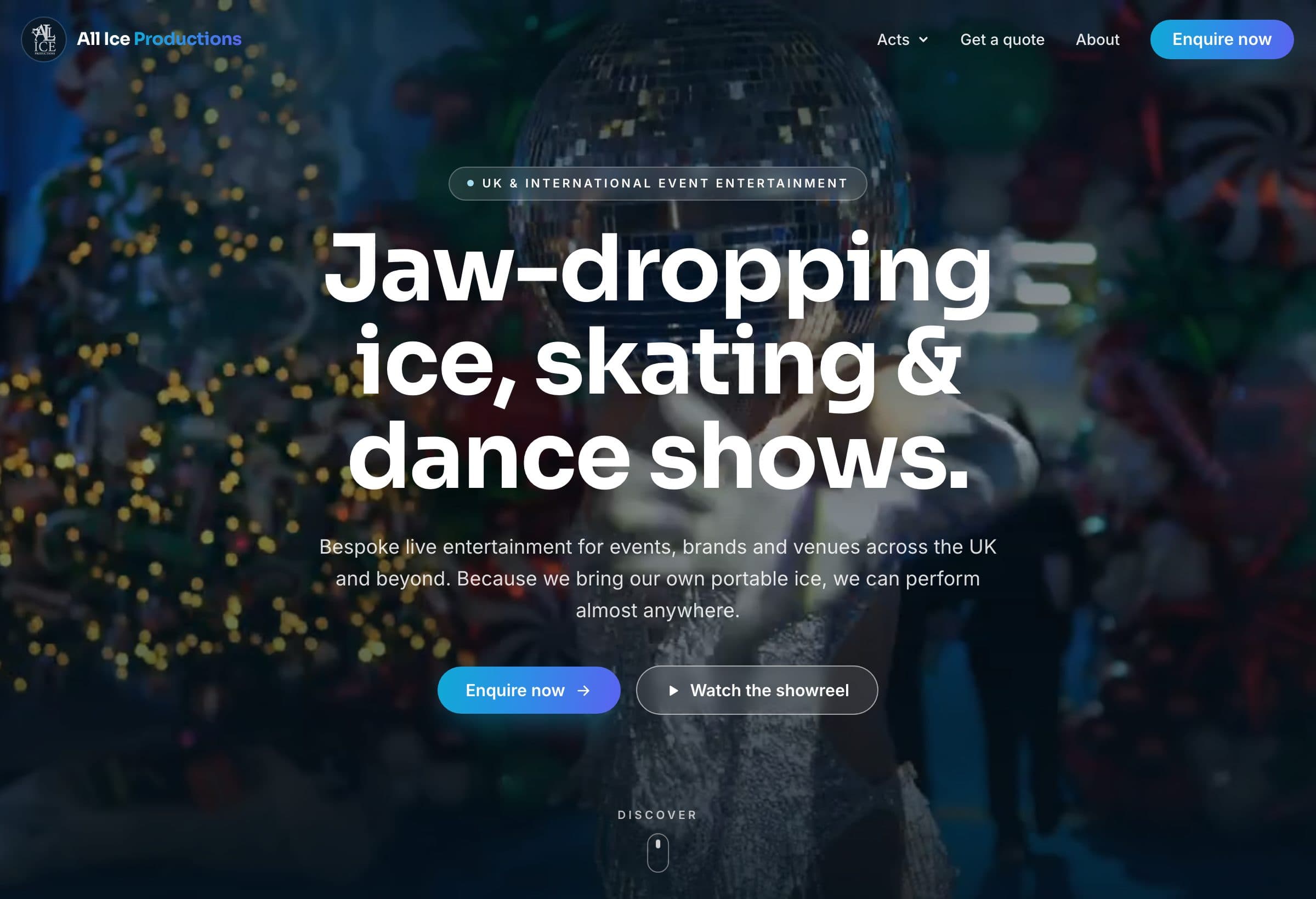 All Ice Productions website