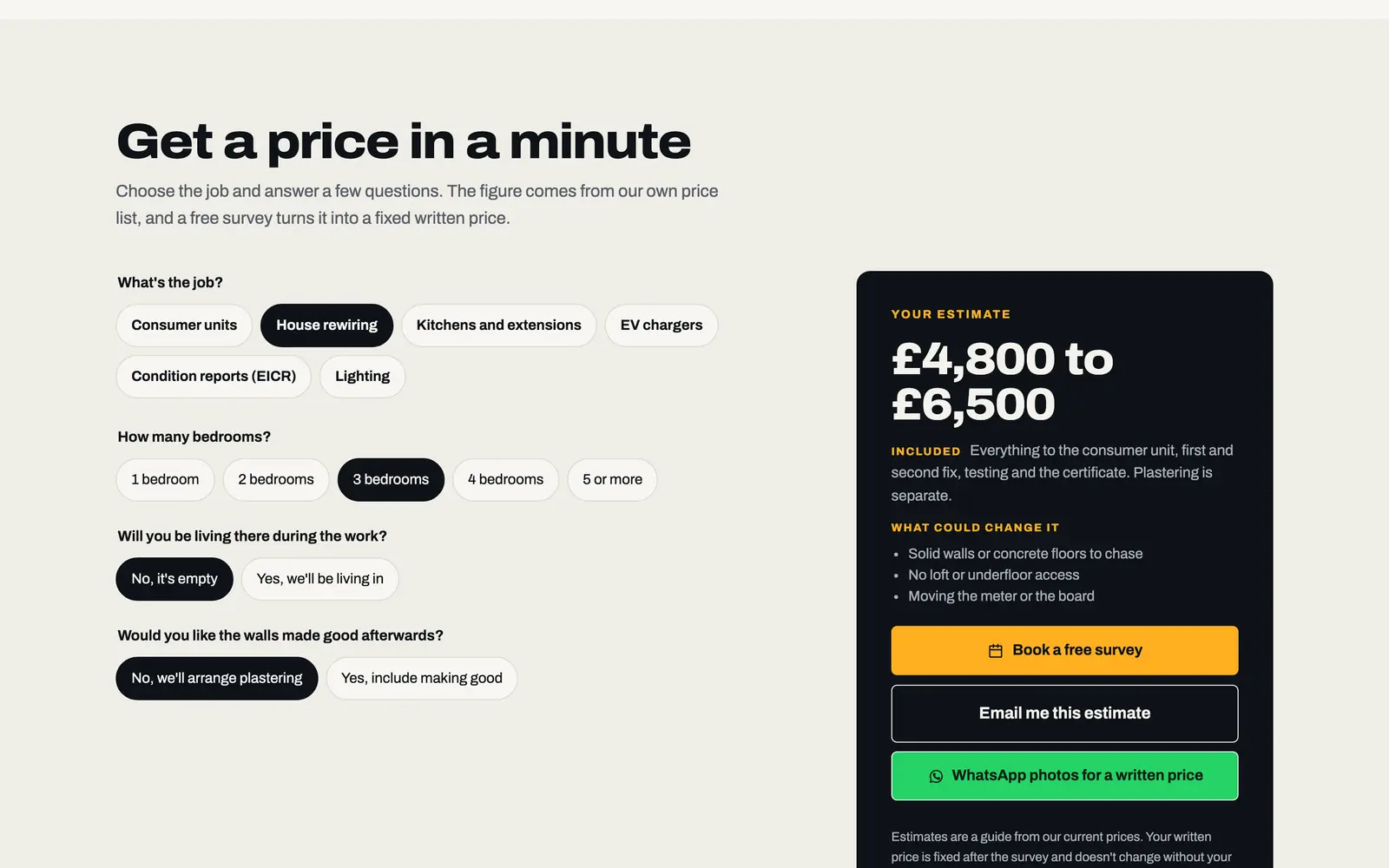 Your website: Eleven designed pages that answer the emergency and price the planned work, with a page for every service, job and town you cover.